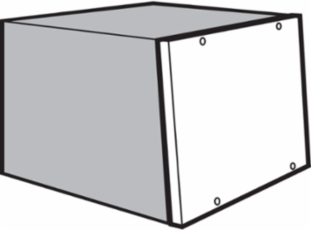 Upper Front Cover for ProLine Sloped-Front HMI, fits 500x1200mm, Lt Gray, Steel