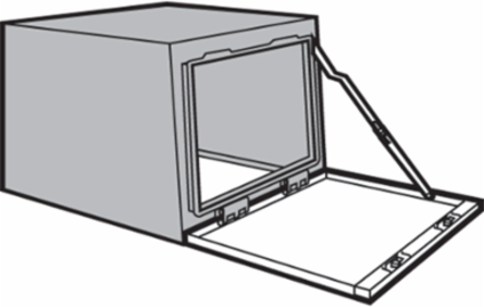 Solid Door For ProLine Sloped Front, fits 407x600mm, Lt Gray, Steel