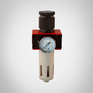Air Regulator Kit with Manometer, 1/4 Inch Connection, Plastic, Black