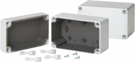 QLine E EMC Enclosure Type 4X, 175x175x74mm, Light Gray, Polycarbonate