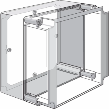 QLine E Panel Adjustable Depth, fits Enclosure 175x175mm, Plated, Mild Steel