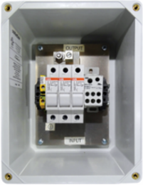 RF Solar Combiner Box, ungrounded, 11.32x9.32x5.39, 3 contacts, Fiberglass