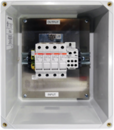 RF Solar Combiner Box, ungrounded, 11.32x9.32x5.39, 4 contacts, Fiberglass