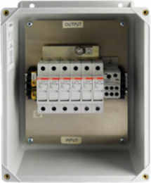 RF Solar Combiner Box, ungrounded, 13.32x11.32x5.52, 6 contacts, Fiberglass