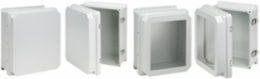 Raised Cover Window with Latches Type 4X, 9.70x7.71x5.91, Lt Gray, Fiberglass