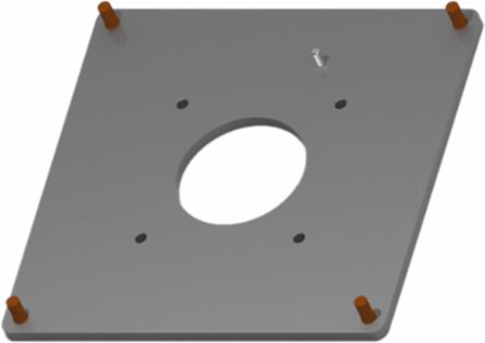 Syspend 180/281-MAX Flex Base Adapter Plate, 242x242x24, Light Gray, Aluminum