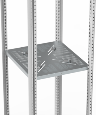 Adjustable Monitor Shelf 600x600mm, Zinc Plated Steel, Max Depth 555mm