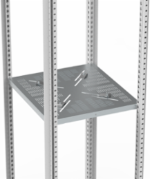 Adjustable Monitor Shelf 600x800 mm, Zinc Plated Steel, Max Depth 755 mm