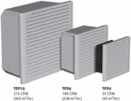 TFP4 Side-Mount Filter Fan Type 1, 24V 55CFM, Light Gray, Composite