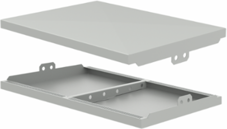 Top Solar Shield for Cabinet, 1.73x30.20x30.39, Lt Gray, Aluminum