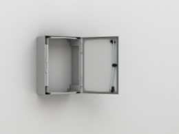 Wall mounted, 415x315x170, Compact encl., 1-glazed door, no MP, polyester, IP66