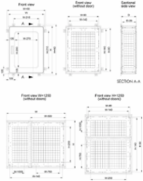 Wall mounted, 1000x500x320, Combinable enclosure, no MP, polyester, IP65