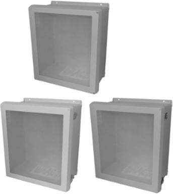 VJB Flat Cover Bonded Window Type 4X, 17.32x15.32x6.67, Wht, FRP, HWLL