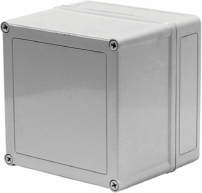 VM Flat Opaque Screw Cover Type 4X, 5.03x5.03x4.02, Lt Gray, Polyester
