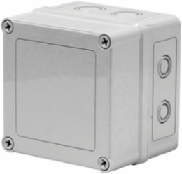 VM Flat Opaque Screw Cover with Knockouts Type 4X, 7.00x7.00x3.02, Lt Gray, Polyester, K
