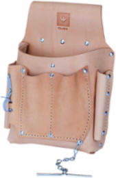 Electrician's Tool Pouch with 7 Pockets and Chain Tape Lanyard