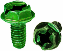 Thread Forming Grounding Screw Pack of 50, Slotted/Phillips/Hex Head