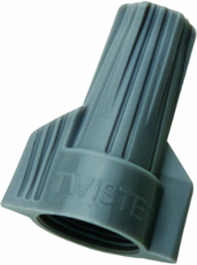 Twister® Wire Connector, Gray, Box of 50, Supports 2 #18 to 4 #10 Gauge Wires