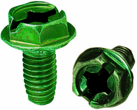 Thread Forming Ground Screw Jar of 100, Slotted/Phillips/Hex, NEC Compliant