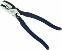 9-1/2 Inch Linesman Plier with New England Nose, Crimping Die, Dipped Grip