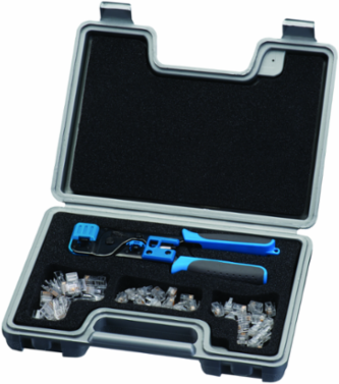 RJ-45/RJ-11 Termination Kit with Crimp Tool and Modular Plugs