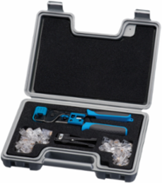 RJ-45 Data Termination Kit with 50 Cat 5e Plugs and Crimp Tool