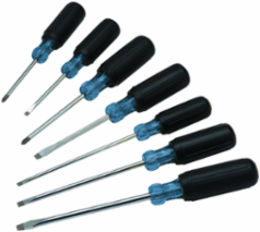 7-Piece Cushion Grip Screwdriver Set with Tip Blasted Tips and Rubber Grips
