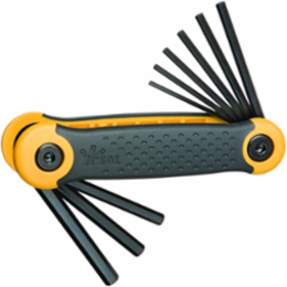Hex-Key Set with 5 Keys (3/16 Inch to 3/8 Inch), Dual-Durometer Grip