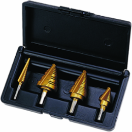 Electrician's Step Bit Kit with 4 Bits, 1/8 Inch to 1-3/8 Inch Sizes