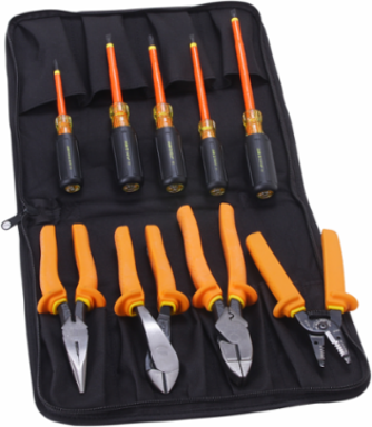 9-Piece Insulated Tool Kit with 4 Insulated Screwdrivers and 8" Plier