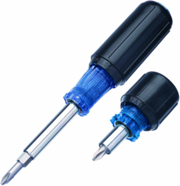 6-in-1 Stubby & Multi-Bit Screwdriver Combo, Includes Slotted & Phillips Tips