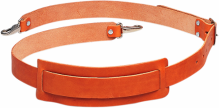 Premium Leather Shoulder Strap with 2 Inch Wide Pad and Nickel-Plated Hardware
