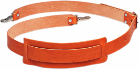 Premium Leather Shoulder Straps with 2 Inch Wide Pads and Nickel-Plated Hardware