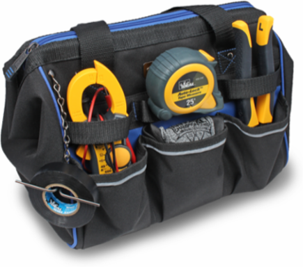 Pro Series Large Mouth Tool Carrier Bag, 13 Inch x 9 Inch x 9-1/2 Inch, 20 Pockets
