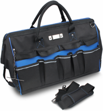 Pro Series Large Mouth Tool Carrier Bag 18 Inch, 26 Pockets, 18x11-1/2x11-1/2 Inch