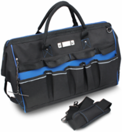 Pro Series Large Mouth Tool Carrier Bag 18 Inch, 26 Pockets, 18x11-1/2x11-1/2 Inch