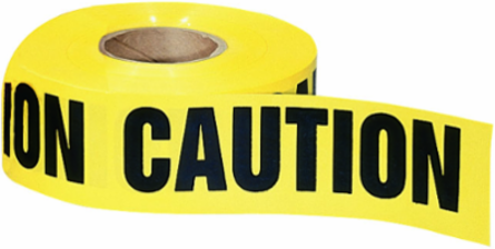Barricade Tape "Caution", Yellow, 3 Inch x 1,000 Foot, OSHA Compliant