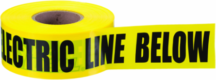 Non-Detect Underground Caution Electric Line Tape, Yellow, 3 Inch x 1,000 Foot