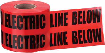 Non-Detect Underground Caution Tape, Red, 6 Inch x 1,000 Feet
