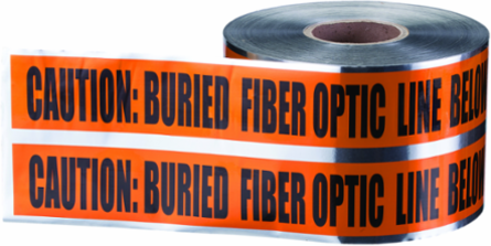 Detectable Underground Caution Tape, Orange, 6 Inch x 1,000 Ft, Acid Resistant