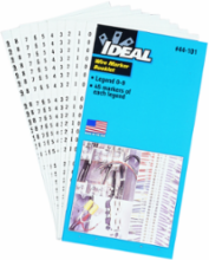 Wire Marker Booklet, Asst 0-9, 45 each