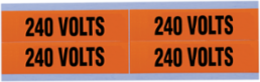 Voltage & Conduit Marker Card 240V Medium, Vinyl-Impregnated, High Visibility
