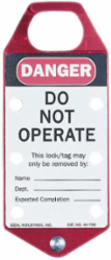 Safety Lockout Hasp, Red, Durable Aluminum, "Do Not Operate" Label, 6 Worker Capacity