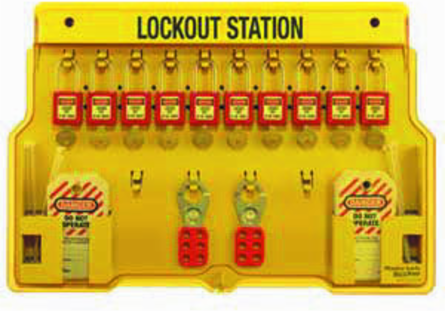 Ten-Lock Station, w/10 Locks, 24 Tags, 2 Hasps