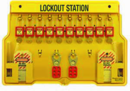 Ten-Lock Station, w/10 Locks, 24 Tags, 2 Hasps