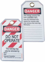 Heavy-Duty Lockout Tag, "Do Not Operate", Laminated Plastic, 25/Pkg