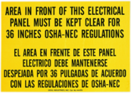 Bilingual OSHA Safety Sign, Adhesive for Indoor/Outdoor Use