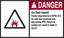 Danger Label NEC Arc Flash, 4 Inch x 6 Inch, Self-Sticking
