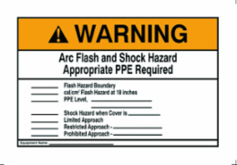Warning Label, NEC Arc Flash, 7" x 10", Adhesive