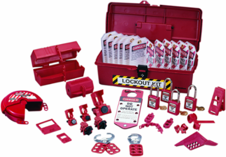 Industrial Lockout/Tagout Kit with Oil/Chemical Resistant Box